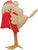 8.25" Beige and Red Standing Bird with Scarf Christmas Tabletop Figurine - IMAGE 1