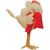 8.25" Beige and Red Standing Bird with Scarf Christmas Tabletop Figurine - IMAGE 2