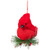 Burlap Cardinal with Pine Needles and Berries Christmas Ornament - 6.5" - Red - IMAGE 5