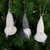 Set of 3 Gray and Cream Plush Gnomes Christmas Ornaments 4.75" - IMAGE 2