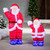 2' LED Lighted Waving Santa Claus Commercial Grade Acrylic Outdoor Christmas Decoration