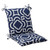 36.5" Geometric Navy Blue Sky Outdoor Squared Patio Chair Cushion with Ties - IMAGE 1