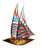 13.5" Sail Boat Hand Blown Glass Decoration - IMAGE 1