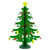 13.75" Green 3-D Wood Christmas Tree with Ornaments Decoration - IMAGE 1