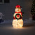 Lighted Tinsel Snowman with Wreath Outdoor Christmas Decoration - 38" - Clear Lights - IMAGE 1