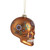 4" Orange Day of the Dead Glass Skull Ornament - IMAGE 4