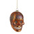 4" Orange Day of the Dead Glass Skull Ornament - IMAGE 1