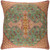 22" Brown and Green Contemporary Square Throw Pillow - IMAGE 1