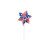 Club pack of 12 Patriotic Red and White Stars Stripes Party Favor Pinwheels 13" - IMAGE 1