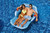 72-Inch Inflatable Blue Love Seat Swimming Pool Float with Convertible Foot Rest - IMAGE 5
