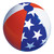 Inflatable Patriotic Stars and Stripes Beach Ball - 22" - IMAGE 2