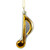 3.75" Metallic Gold Glittered Eighth Music Note Glass Christmas Ornament - IMAGE 1