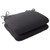 Set of 2 Black Solid Outdoor Patio Rounded Seat Cushions 18.5" - IMAGE 1