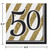 Pack of 192 Gold and White Striped Disposable "50" Birthday Party Luncheon Napkins 6.5" - IMAGE 2