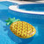 Inflatable Green and Yellow Tropical Pineapple Swimming Pool Raft, 86-Inch - IMAGE 1