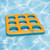 80" Yellow and Blue Inflatable Circular Pattern Island Square Pool Float Toy - IMAGE 4