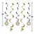 Club Pack of 30 Black and Gold Dizzy Dangler Party Hanging Decor with Stickers 39" - IMAGE 2