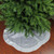 48" Silver and White Floral Trimmed Christmas Tree Skirt - IMAGE 1