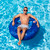 54-Inch Inflatable Blue Camouflage Swimming Pool Tube with Cup Holder - IMAGE 4