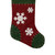 20" Green and Red Snowflake Christmas Stocking with Blanket Stitching - IMAGE 5