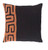 22" Black and Orange Contemporary Square Throw Pillow - IMAGE 1