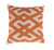 22" Carnelian Orange and Cream White Contemporary Square Throw Pillow - IMAGE 1