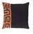 20" Black and Orange Contemporary Square Throw Pillow - IMAGE 1