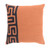 20" Black and Burnt Orange Contemporary Square Throw Pillow - Down Filler - IMAGE 1
