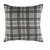 20" Gray and Green Plaid Woven Throw Pillow - Down Filler - IMAGE 1