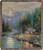 Thomas Kinkade Woodland Peace Paradise Religious Bible Verse Pictorial Jacquard Fringed Throw Blanket 50" X 60" - IMAGE 1