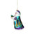 6" Glittered Peacock Colors Santa with Butterfly Glass Christmas Ornament - IMAGE 2