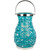 Woven Iron Hurricane Pillar Candle Lantern - 13.5" - Turquoise Blue
