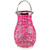 Woven Iron Pillar Candle Lantern with Glass Hurricane - 16.25" - Fuchsia Pink - IMAGE 4