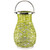 Woven Iron Pillar Candle Lantern with Glass Hurricane - 16.25" - Green - IMAGE 2