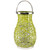Woven Iron Pillar Candle Lantern with Glass Hurricane - 16.25" - Green - IMAGE 4