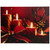 LED Lighted Glitter Striped Candles with Poinsettia Christmas Wall Art - 12" x 15.75" - IMAGE 1