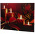 LED Lighted Glitter Striped Candles with Poinsettia Christmas Wall Art - 12" x 15.75" - IMAGE 2