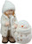 8.75" White Tealight Snowman with Standing Girl Christmas Candle Holder - IMAGE 1