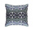 22" Navy Blue and Gray Machine Embroidered Square Throw Pillow - IMAGE 1