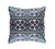 22" Navy Blue and Gray Machine Embroidered Square Throw Pillow - Down Filler - IMAGE 1