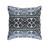 20" Navy Blue and Gray Machine Embroidered Square Throw Pillow - Down Filler - IMAGE 1