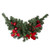 24" Pre-Decorated Red Poinsettia, Pine Cone and Ball Artificial Christmas Swag, Unlit - IMAGE 1