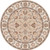 6' Tan and Gray Hand Tufted Floral Round Wool Area Throw Rug - IMAGE 1