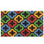 Red and Yellow Retro Quatrefoil Design Doormat 29" x 17" - IMAGE 1