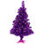2' Pre-lit Purple Iridescent Pine Artificial Tinsel Christmas Tree - Clear Lights - IMAGE 2