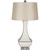 30.5" Belhaven White Ceramic Table Lamp with Drum Shade and Crystal Finial - IMAGE 1