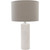 25.5" Roland Elegant Natural Marble Table Lamp with Gray Drum Shade - IMAGE 1
