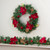 Pine, Pinecone and Poinsettias Artificial Christmas Wreath - 24" - Unlit - IMAGE 2