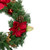 Green Pine and Poinsettias Artificial Christmas Wreath - 24-Inch, Unlit - IMAGE 3