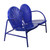 41" Blue Retro Outdoor Metal Tulip 2 Seat Chair - IMAGE 2
